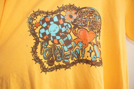 Yellow Queer Skaters Belong T-shirt - M
